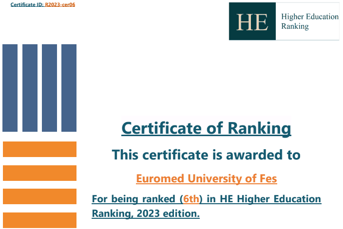 UEMF has been ranked 6th in the HE Higher Education Rankings 2023 edition.